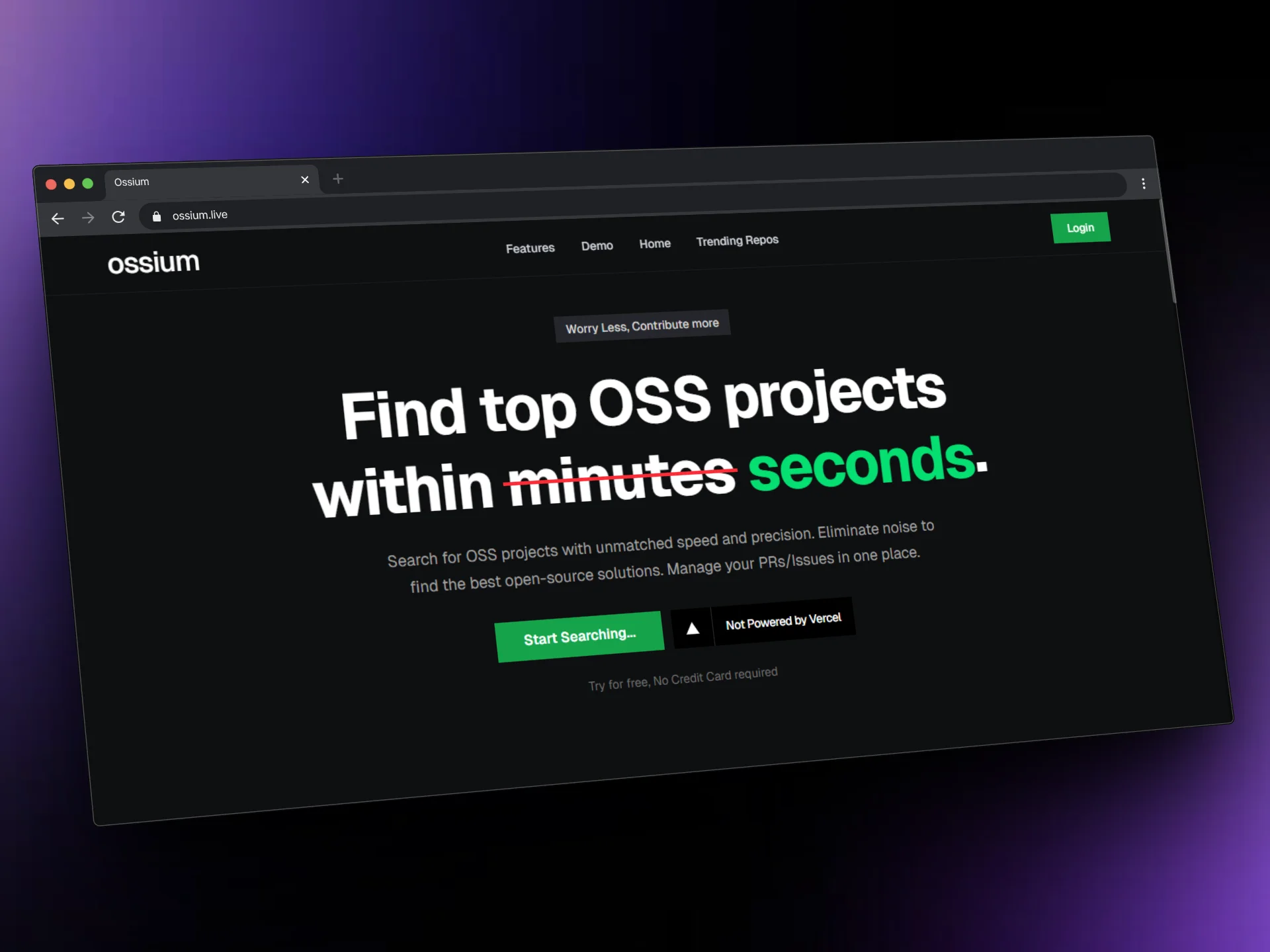 Ossium landing page